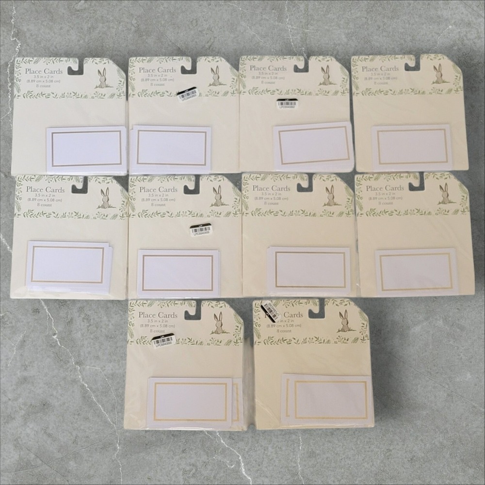 Gold Foil &‎ White Place Cards 80 ct Flat Elegant All Occasion Wedding Easter